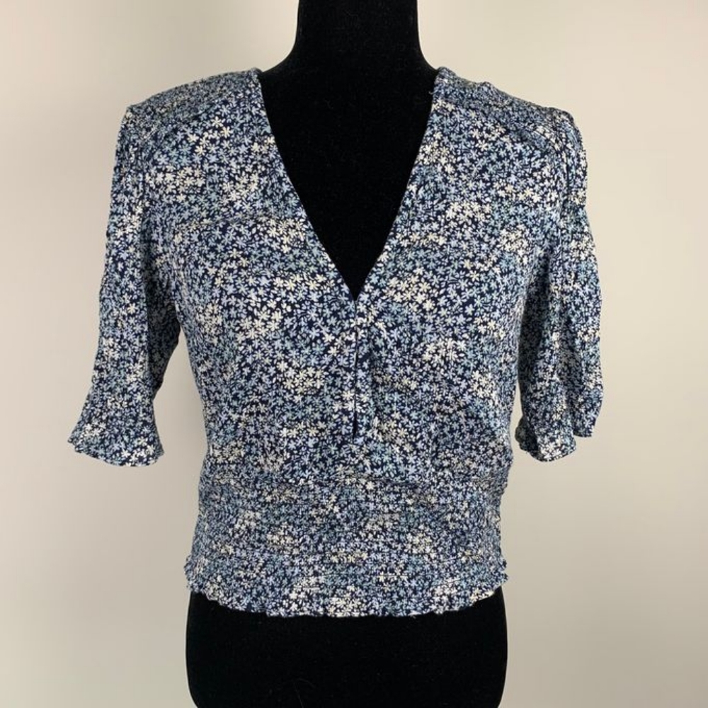 Abercrombie & Fitch Floral Smock Crop Top Blouse size Small NWT